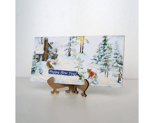 Набір для створення 2 шт вітальних листівок на підставках "Зимовий ліс" FDGCK-049, 20 см х 10 см