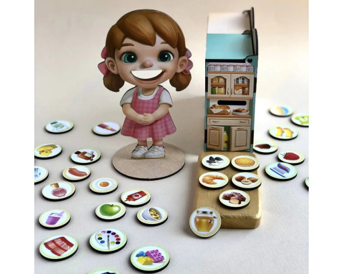 Деревянная настольная игра "Съедобное-несъедобное" Ubumblebees (ПСФ091) PSF091 сортер-комодик