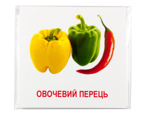 Развивающие карточки "Овощи" (110х110 мм) 65798 на укр./англ. языке