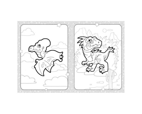Розмальовка дитяча Дружні динозаврики КЕНГУРУ 1489006 для найменших