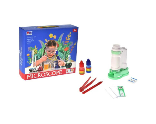 Дитяча іграшка "Мікроскоп" 3108B(Blue) щипці, скло в комплекті