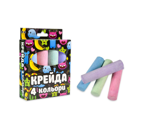 Крейда для малювання на асфальті 50115ST 4 штуки, різнокольорова