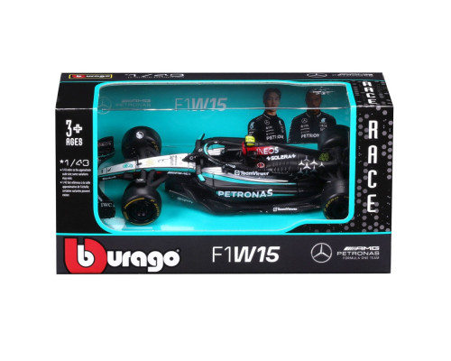 Коллекционная автомодель Mercedes-AMG F1 W15 Performance (2024) Bburago 18-38208, 1:43 масштаб