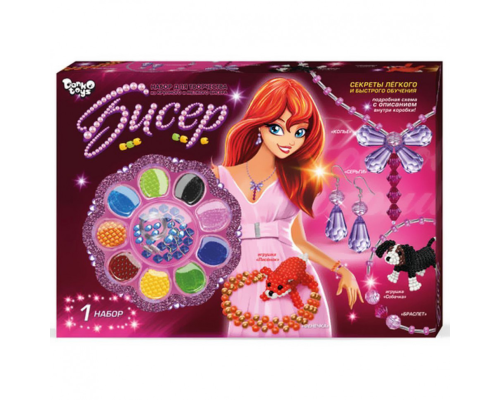 Набор бисера БОЛ B9-1/2 для девочек Красный