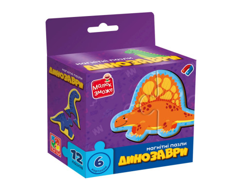 Дитячі магнітні пазли "Динозаври" VT1733-01, 6 картинок