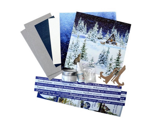 Набір для створення 2 шт вітальних листівок на підставках "Зимові казки" FDGCK-048, 20 см х 10 см