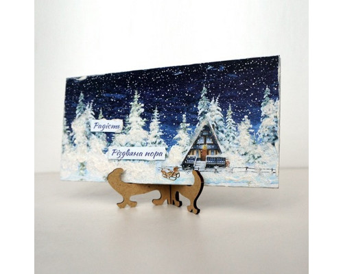 Набір для створення 2 шт вітальних листівок на підставках "Зимові казки" FDGCK-048, 20 см х 10 см