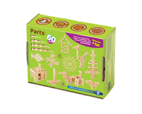 Деревянный конструктор "Фантазия" Igroteco 900057, 60 деталей