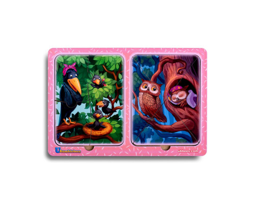 Деревянный пазл-вкладыш "Вороны и совы" Ubumblebees (ПСД187) PSD187 в рамке