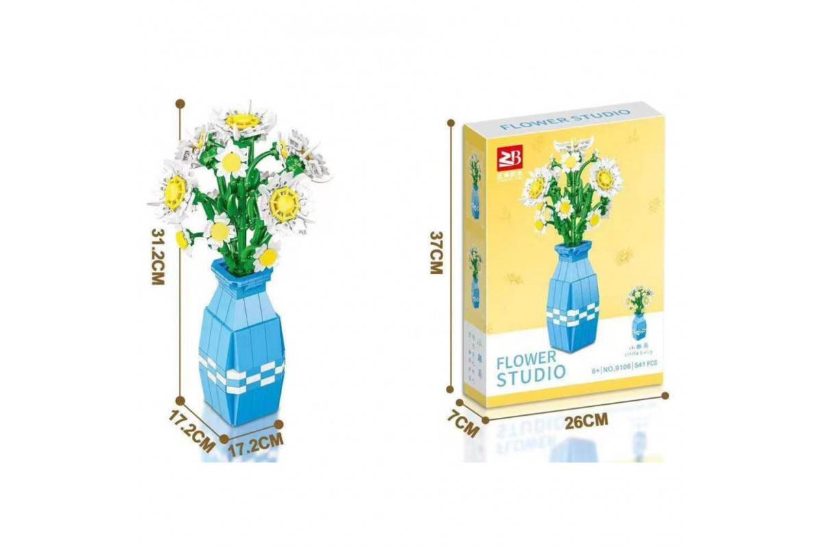 Дитячий конструктор "Квіти Ромашка" Flower Studio 9106A 537 деталей