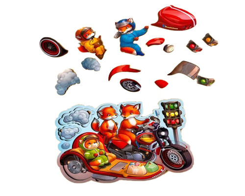 Пазл Многослойные вкладыши "Лисята на мотоцикле" (ПСД211) PSD211, 39 элементов