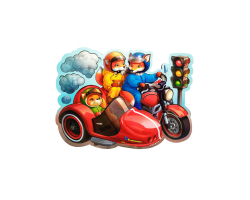 Пазл Многослойные вкладыши "Лисята на мотоцикле" (ПСД211) PSD211, 39 элементов