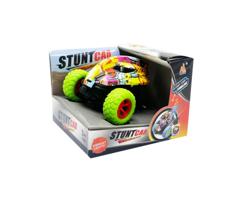 Детская трюковая машинка FL-20610C(Green) инерционная, 11 см, оборот на 360°