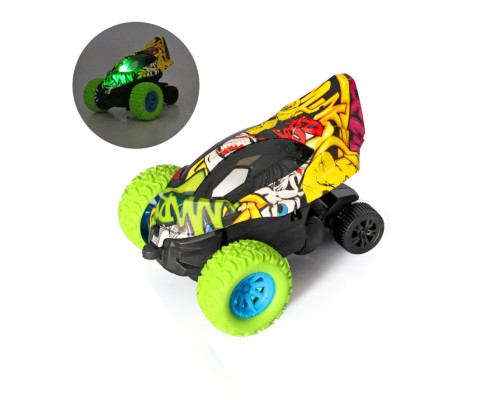 Детская трюковая машинка FL-20610C(Green) инерционная, 11 см, оборот на 360°