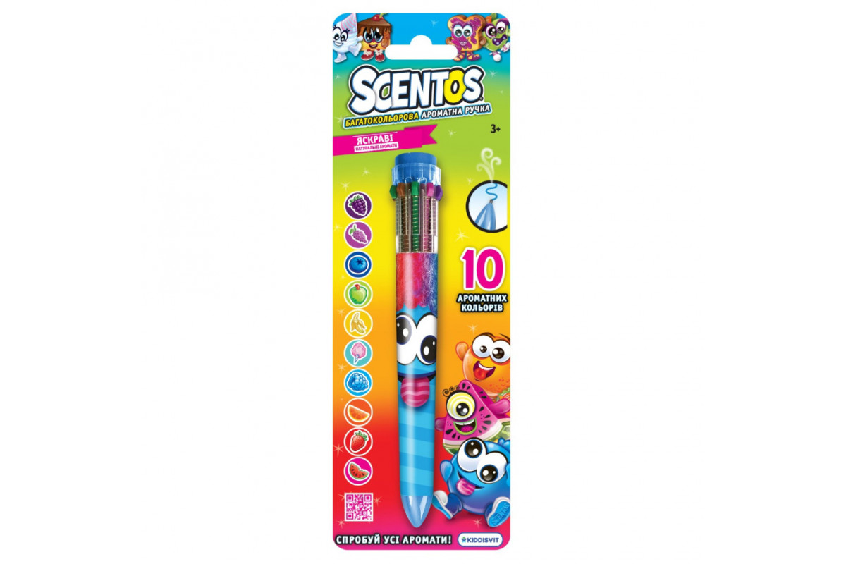 Багатобарвна ароматна кулькова ручка Чарівний настрій W3 Scentos 11779-2(Blue)