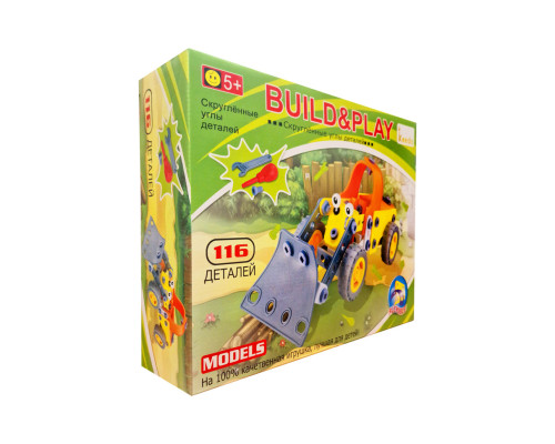 Конструктор дитячий Build&Play "Бульдозер" Keedo J-108A, 116 елементів