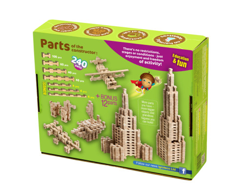 Деревянный конструктор "Фантазия" Igroteco 900033, 240 деталей