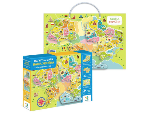 Розвиваюча гра "Магнітна мапа України" 200268 30 магнітних елементів
