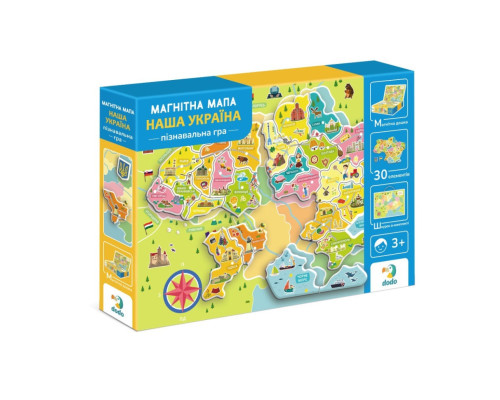 Розвиваюча гра "Магнітна мапа України" 200268 30 магнітних елементів