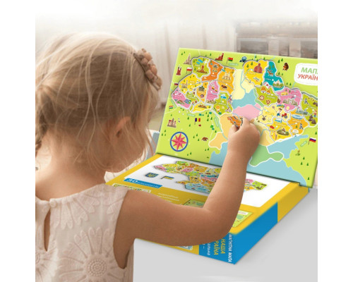 Розвиваюча гра "Магнітна мапа України" 200268 30 магнітних елементів