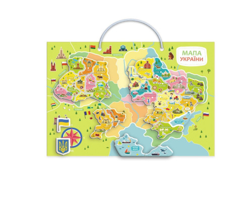 Розвиваюча гра "Магнітна мапа України" 200268 30 магнітних елементів