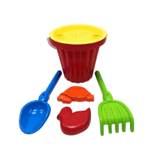 Пісочний набір "Великий" Mtoys S0004 лопатка, граблі та дві пасочки Червоний