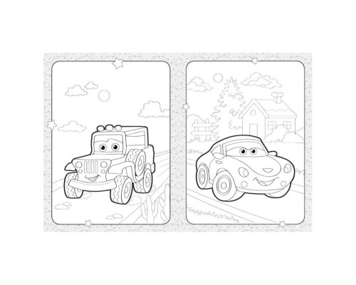 Розмальовка дитяча Кумедні машинки КЕНГУРУ 1489003 для найменших