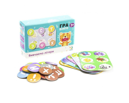 Дитяча гра Бінго, вивчаємо букви DoDo 300197 укр. мовою