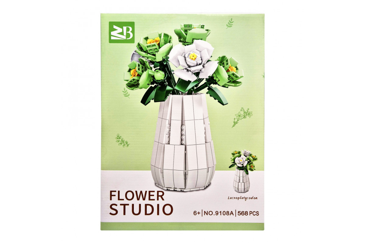 Дитячий конструктор "Квіти Lacroplatycodon" Flower Studio 9108A ​​568 деталей