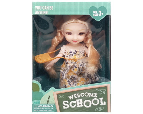 Дитяча лялька "Welcome School" YL605-7/9/10 з сумочкою Жовтий