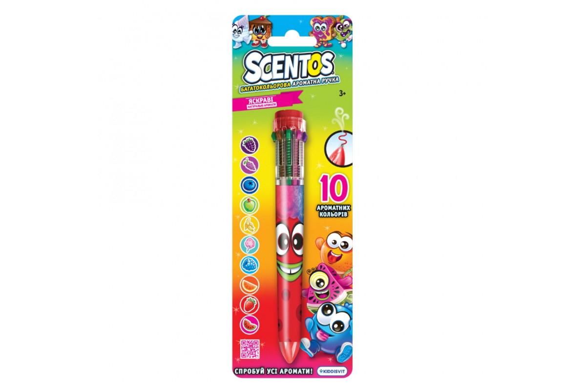 Багатобарвна ароматна кулькова ручка Чарівний настрій W3 Scentos 11779-2(Red)