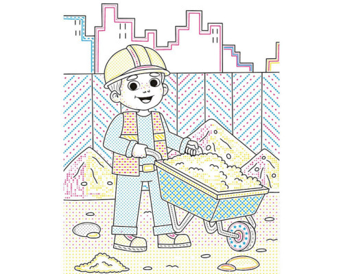 Детская водная раскраска "Кисточка и вода: Бригада строительная" 2048002, 16 страниц