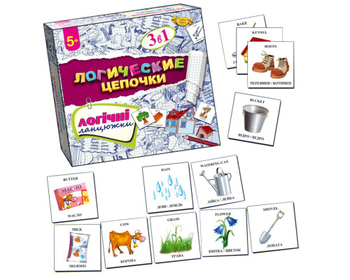 Детская развивающая игра "Логические цепочки" MKB0109 на укр. рус. англ. языках