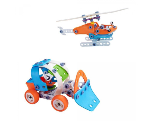 Конструктор дитячий Build&Play "Бульдозер + Вертоліт" HANYE J-101B, 117 елемента