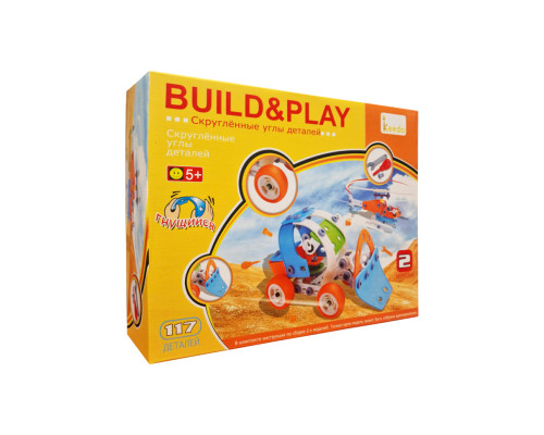 Конструктор дитячий Build&Play "Бульдозер + Вертоліт" HANYE J-101B, 117 елемента