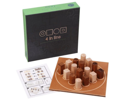 Настольная игра 4 на линии Arial 910404 деревянная