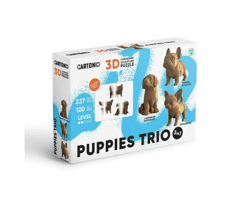 Картонний конструктор 3D Puzzle "PUPPIES TRIO" CARTPUPPIES 227 деталей