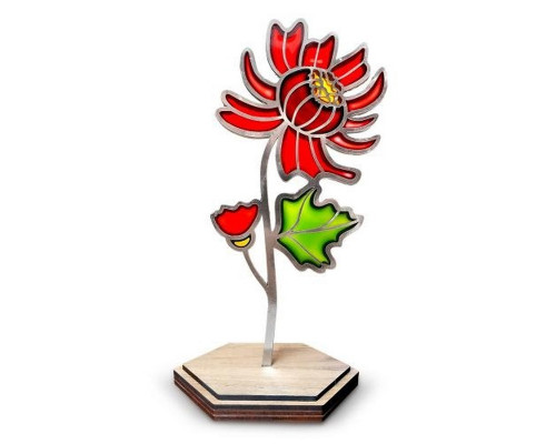 Набор для витражной живописи по номерам "Пышная хризантема" FDSGK-017