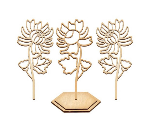 Набор для витражной живописи по номерам "Пышная хризантема" FDSGK-017