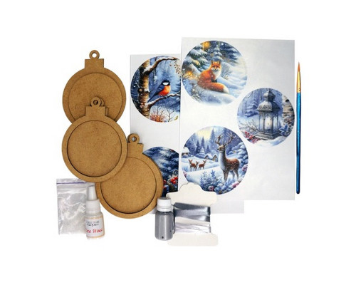 Творчий набір для створення 3-х ялинкових прикрас "Winter Forest" FDCKW-052