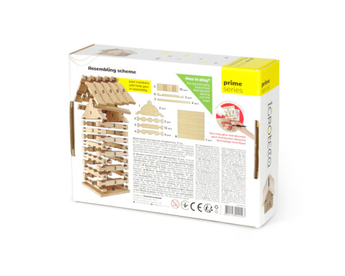 Деревянный конструктор "Копилка" Igroteco 900293, 37 деталей