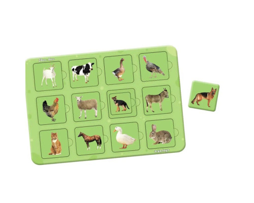 Деревянный пазл-сортер "Мама и малыш" Ubumblebees (ПСФ088) PSF088 домашние животные