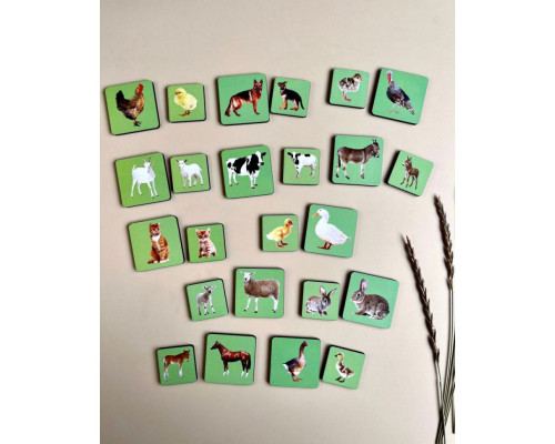 Деревянный пазл-сортер "Мама и малыш" Ubumblebees (ПСФ088) PSF088 домашние животные