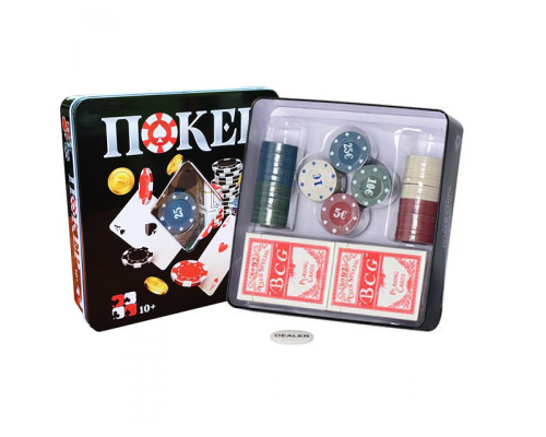 Настільна гра Покер 3896A в металевій коробці