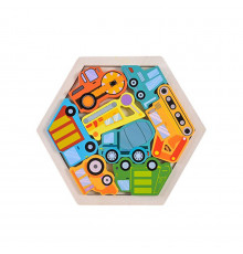 Дитячий дерев’яний пазл вкладиш "Будівельний транспорт" C9441-2