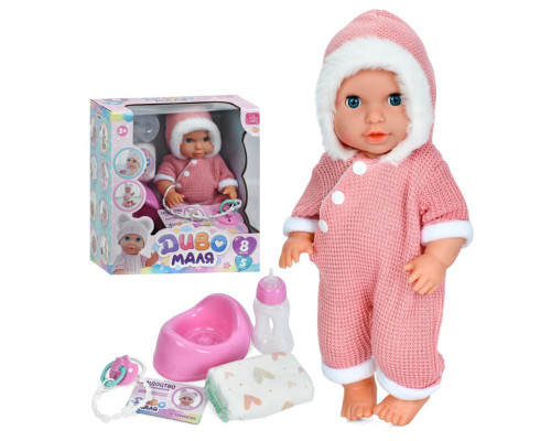 Дитяча іграшка Пупс YL2530R-E-DM-UA 30 см, п'є, звукові ефекти, аксесуари в наборі