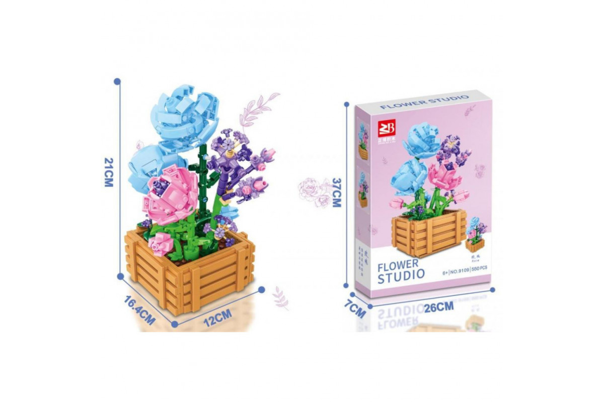 Дитячий конструктор "Квіти Троянда" Flower Studio 9109A 550 деталей