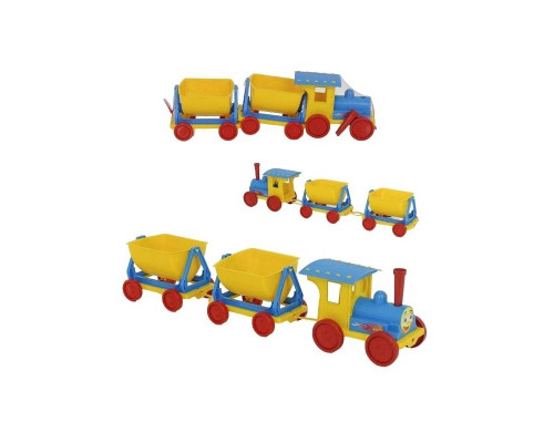 Поїзд-конструктор 013118/1 блакитний 2 прицепа