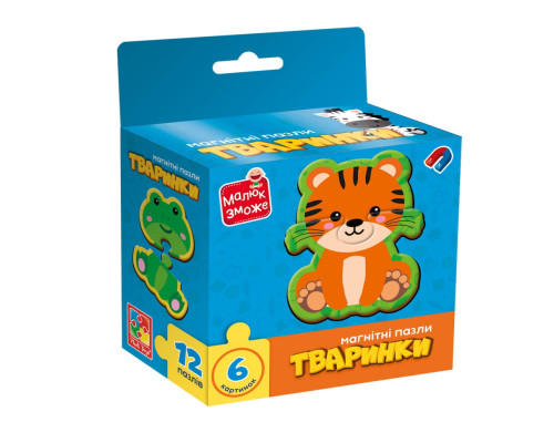 Дитячі магнітні пазли "Тваринки" VT1733-04, 6 картинок
