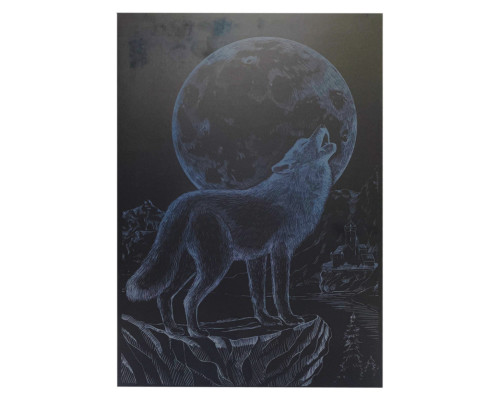 Гравюра А4 "Вовк" ГрА4-9с економ варіант в пакеті 29,7х21 см